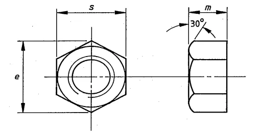 dimensions of metric hexagon nuts